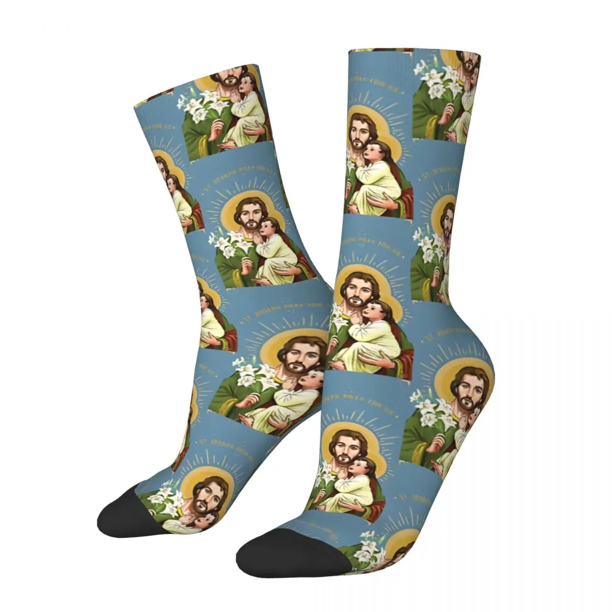 

St. Joseph Socks Hip Hop Retro Men's Socks Unisex 3D Printed Funny Sock Gift