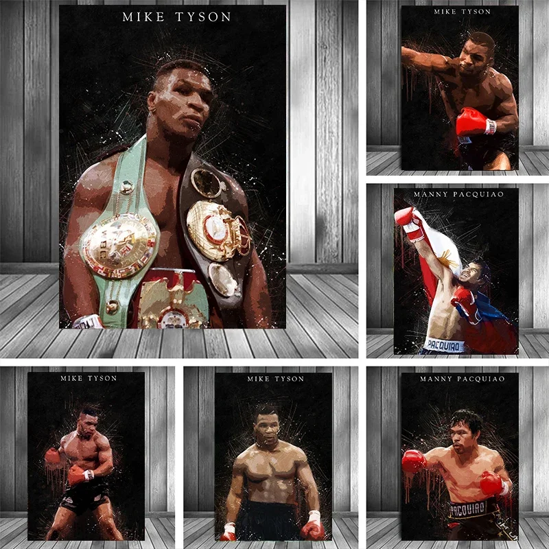 Modern Sports Aesthetics Wall Art Boxer Mike Tyson Manny Pacquiao HD Canvas Poster Prints Home Bedroom Living Room Decor