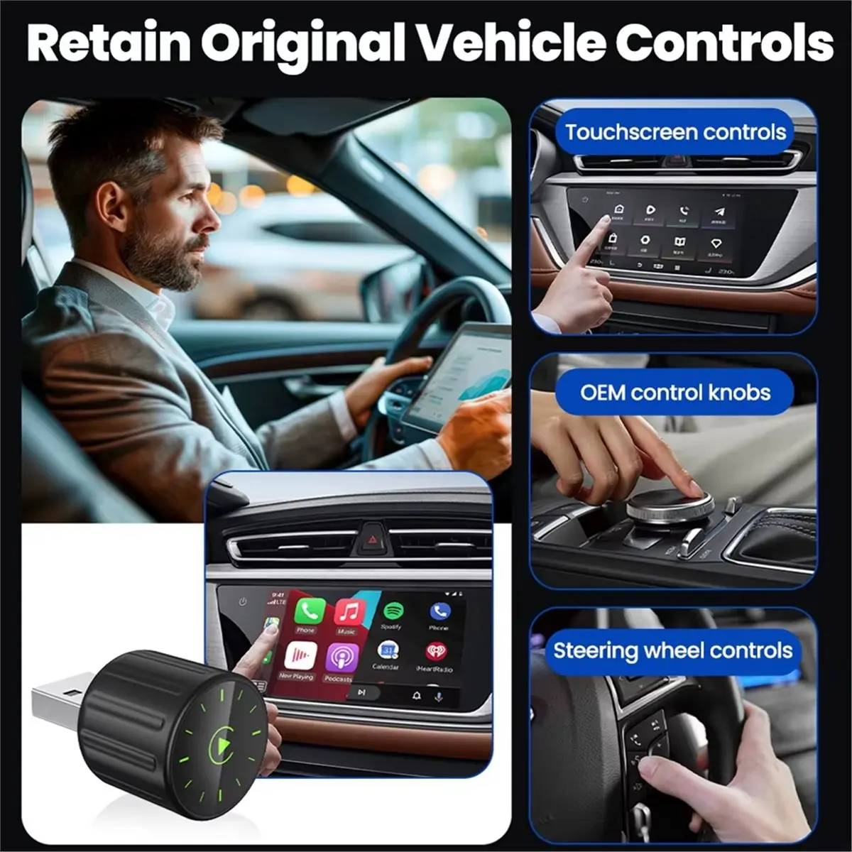 

Новый общий беспроводной адаптер CarPlay для Android Auto, умный мини-бокс, проводной CarPlay-беспроводной автомобильный разъем CarPlay