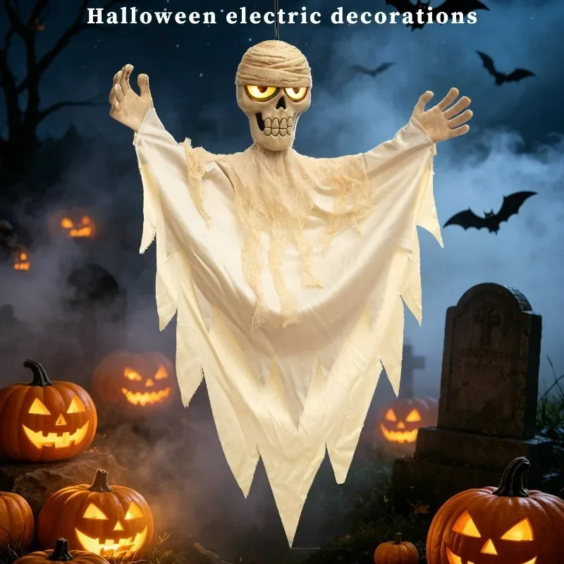 Halloween Glowing Mummy Charm Voice-activated Sensing Horror Ghost Decoration Party Scene Arrangement Props