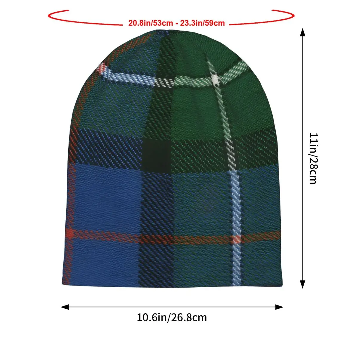 Macphail Hunting Original Scottish Tartan Autumn Female Thin Beanies Double Used Warm Bonnet Hats