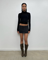 Summer Black Corduroy Women's Mini Skirt Pure Color Versatile Short Skirt Cleanfit Comfortable Hip Skirt