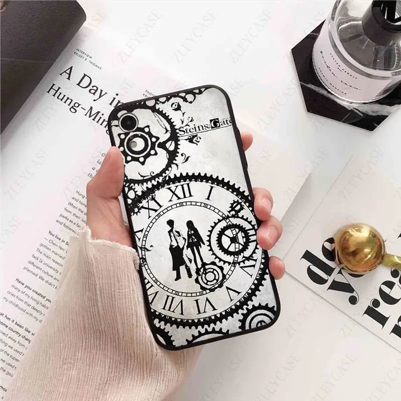 Steins Gate amine soft phone cover for iPhone 15Pro 16pro 13PRO max 7 8 XR 14plus 11pro 12pro max 13mini SE 2020 cases coque