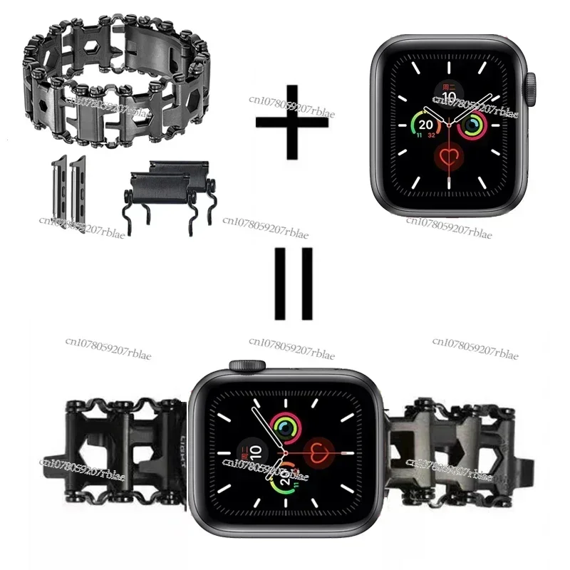 22mm Stainless Steel Multifunction Tool Bracelet For Apple Watch Band Iwatch Strap 29in1 Multi Tool Outdoor Bolt Driver Kits