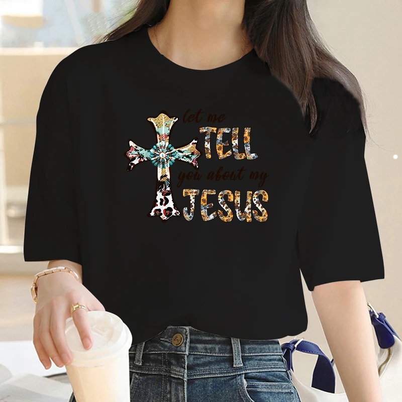 Luxury Brand Fashion Triangular Parisi TELL jesus Printed Crew Neck Clothing Short Sleeve T-Shirt Trend Women's Summer Y2K Top