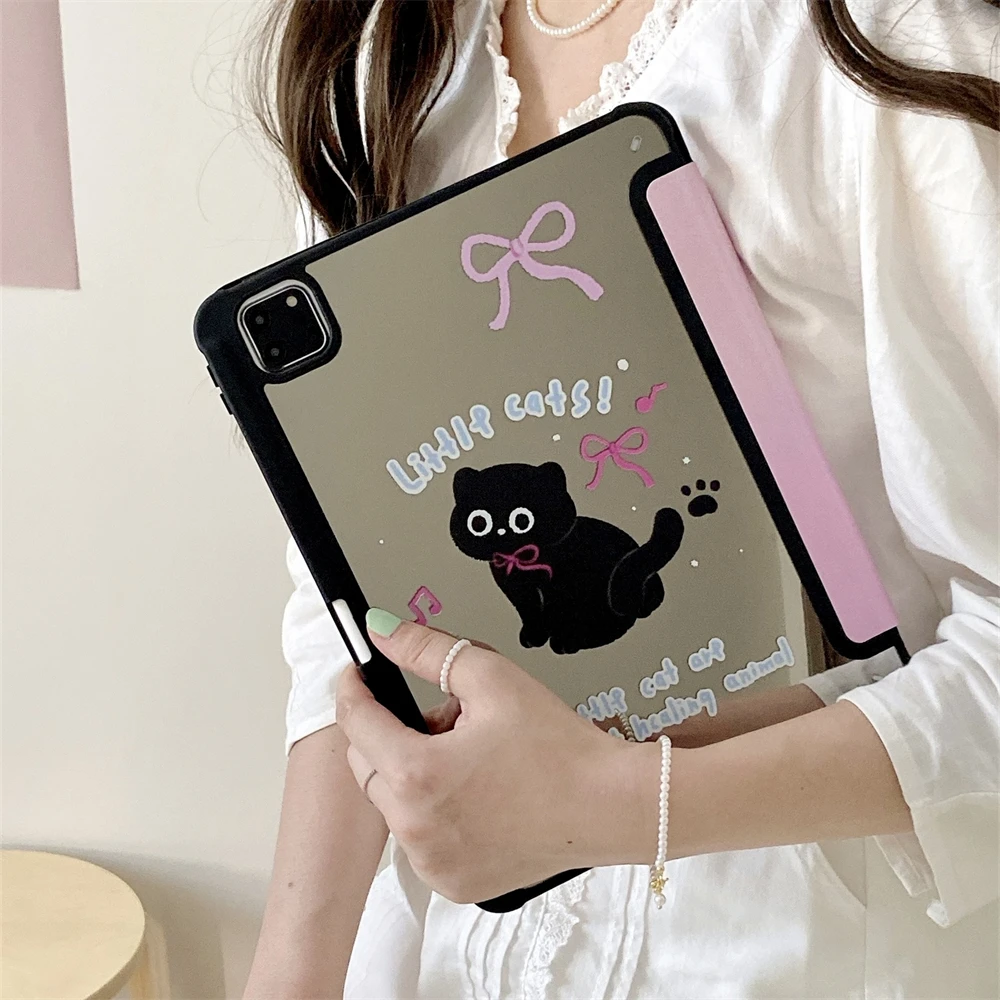 Cute little black cat For iPad 2024 2022 Pro Air 11 12.9 13 Case 9.7 10.2 5th 6th 7th 8th 9th 10th Generation Air 5 4 10.9 Cover