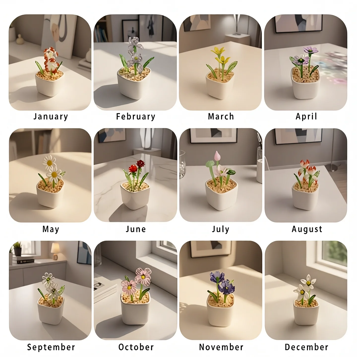 Zibo colored glaze; Boshan colored glaze; colored glaze small flowers; simulated colored glaze potted plants; colored glaze succ