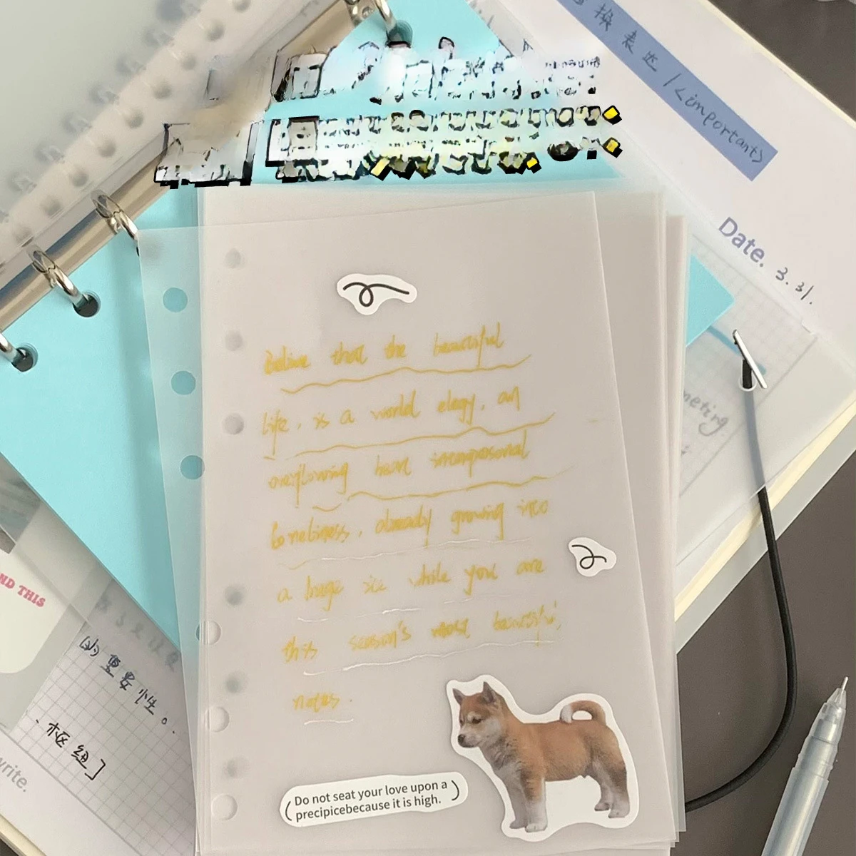 A6Translucent DIY Paper Inner Loose leaf for Drawing Copying Collage Materials 40 Sheets Accessories Scrapbooking DIY Tool