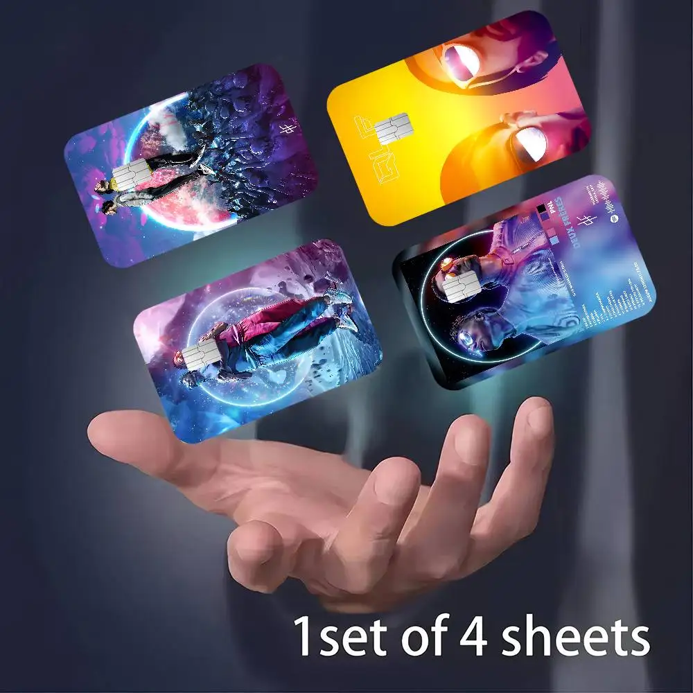 Popular D-Deux F-Freres P-Pnl, banda de hip-hop, anime, joven, pegatina para tarjeta de crédito/débito, película protectora frontal para chip pequeño y grande