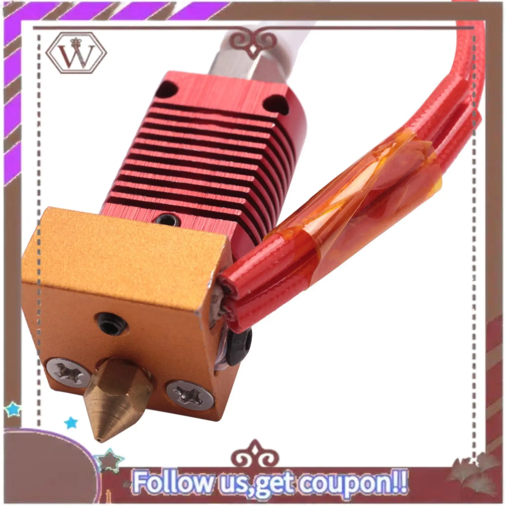 أحدث مجموعة الطارد Mk8 الساخنة المدمجة لـ Ender 3 / Ender 3 Pro مع كتلة تسخين من الألومنيوم، فوهة 1.75 مم، 0.4 مم