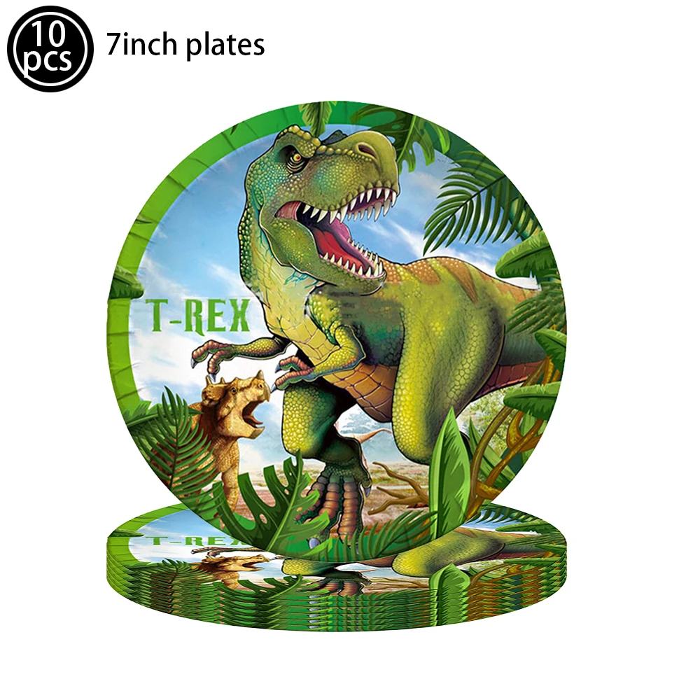 Dinosaurier Geburtstag Party Supplies Dinosaurier Teller Servietten Tassen Tischdecke Jungen Dinosaurier Geburtstag Baby Shower Party Dekoration – Detail 3