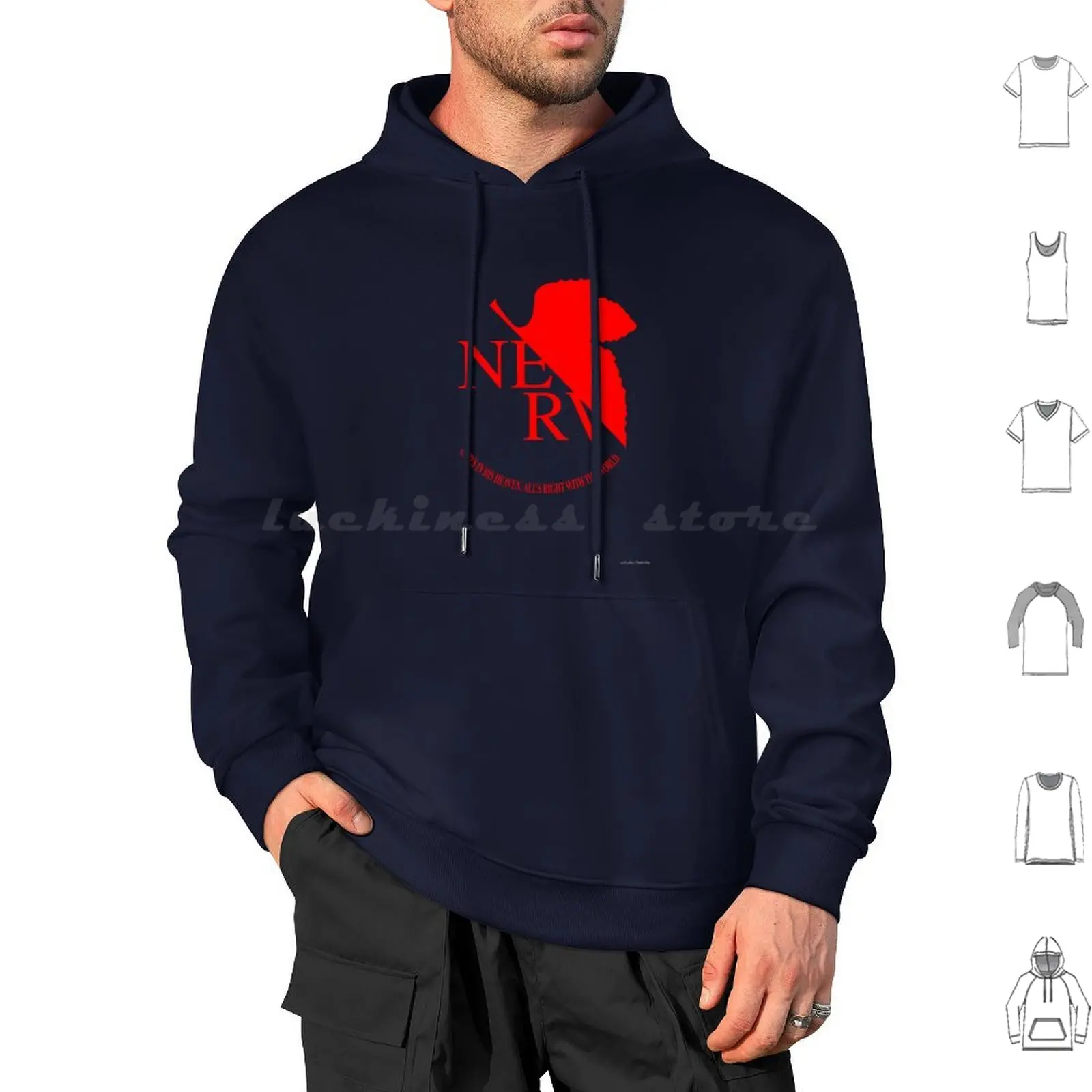 Logo Hoodie cotton Long Sleeve Logo Eva Anime Aesthetic Graphic Manga Sad Depression Weeb Shinji Gendo Kaworu Asuka