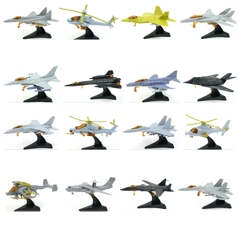 1pcs 1:165 4D Plastic Assembled Airplane 12cm Military Fighter Militaire Helicopter Collection For Children Sandplay Toy