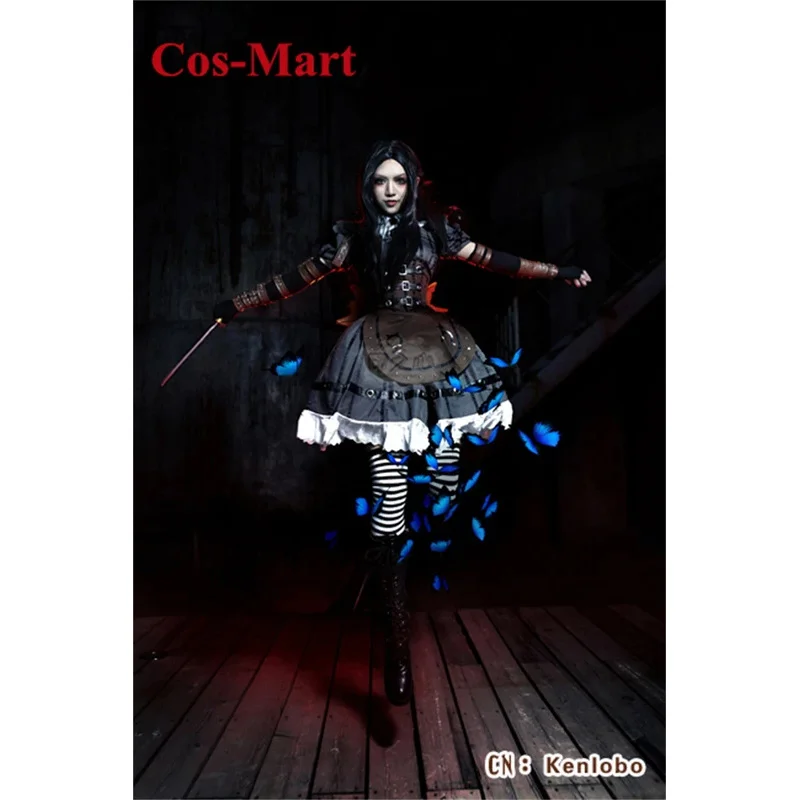 كوس مارت أنيمي أليس: الجنون يعود أزياء تنكرية ملابس بخارية زي قتال موحد ملابس لعب الأدوار للحفلات