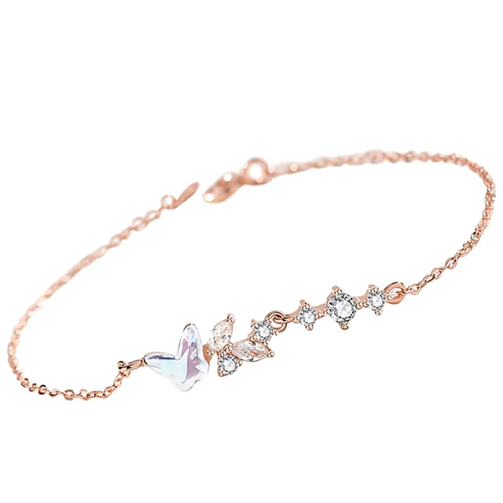 

Butterfly Alloy Bracelet Adjustable Creative Charm Delicate Wrist Jewelry for Women Students Gift Butterfly Bracelet