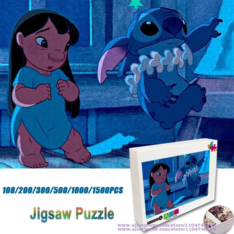 

Anime Lilo & Stitch Puzzle Jigsaw 108/200/300/500/1000/1500Pcs Intelligence Puzzles for Kids Cartoon Anime Puzzles Home Decor