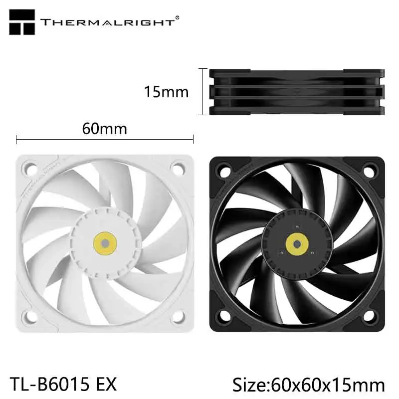 ThermalrightTL-B6015 EX Computer-Gehäuselüfter/60x60x15mm/Hohe Windgeschwindigkeit 5000 U/min/Mini-Lüfter mit Doppelkugellagern