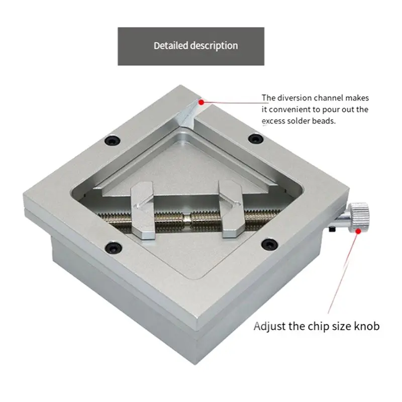 A55F-Silver BGA Reballing 90X90mm Reballing Station With 10 Universal Stencil For Chip Rework Repair Soldering Kit