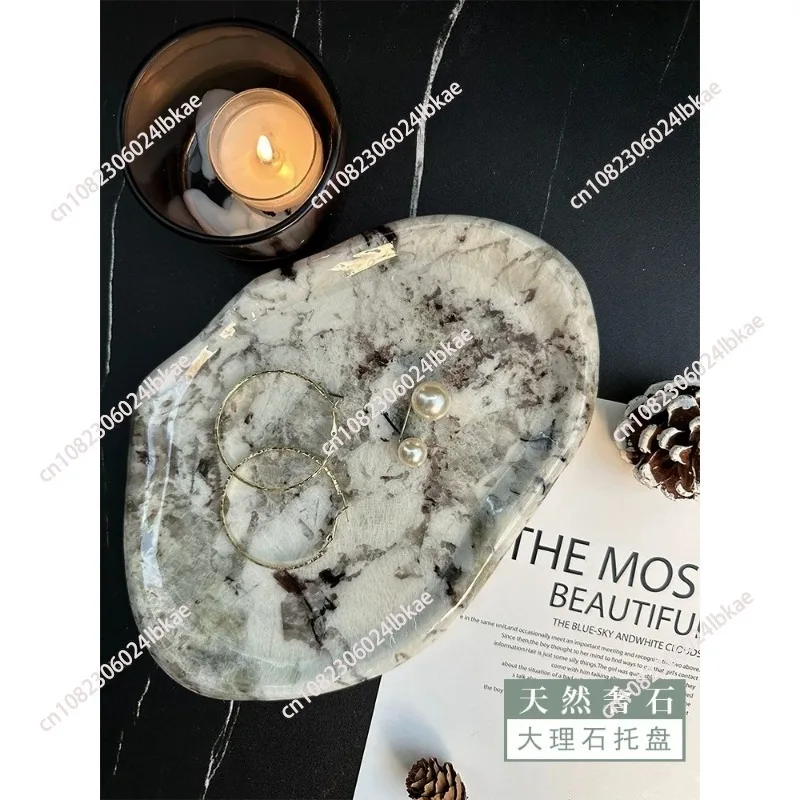 Natural luxury stone irregular marble aromatherapy tray ornament - entryway, jewelry & accessory storage organizer