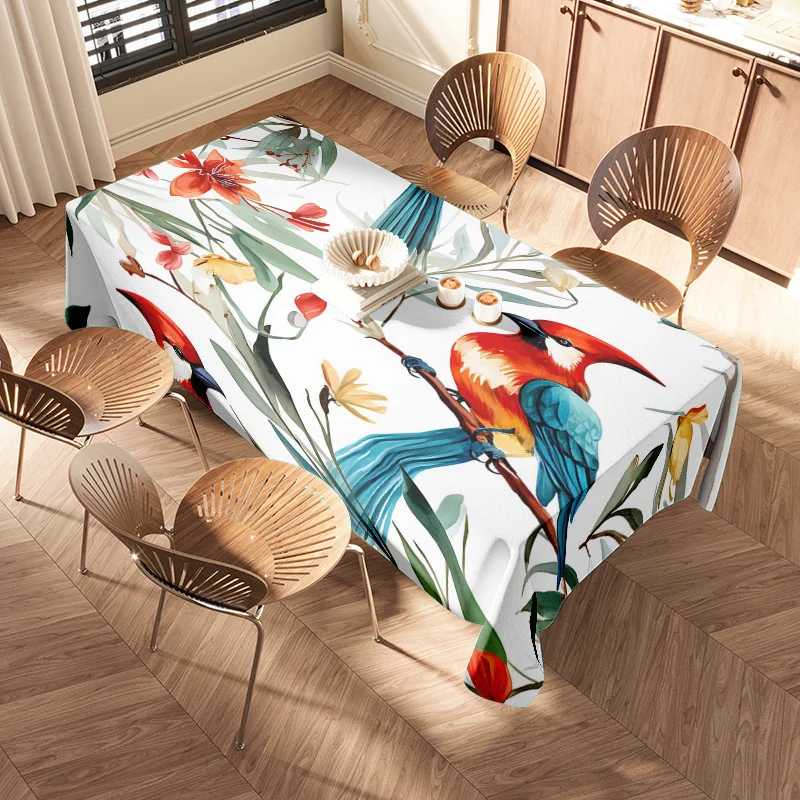 10 Pieces Floral Tablecloth Waterproof Dining Table Cover Kitchen Decor Home Decor Modern Style Printed Food Placemats Set For D