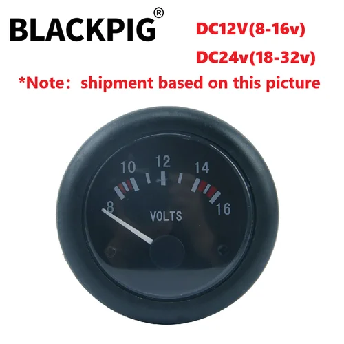 Medidor de voltaje del generador del voltímetro DC8-16V 18-32V de 52mm para piezas de repuesto del grupo electrógeno 12V/24V opcional