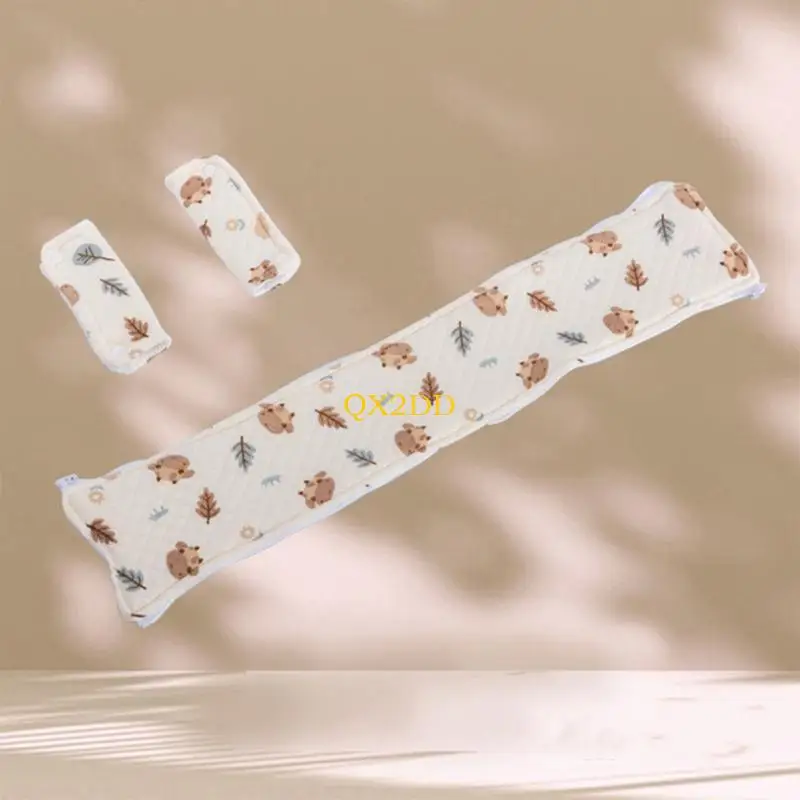 

QX2D Cotton Baby Bibs 4-layer Infant Carriers Saliva Towel Sucking Cloth Stroller Towel Shoulder Strap Accessories Towel
