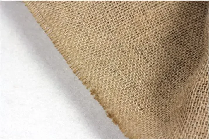 Jute Fabric By The Meter for Tea Mat Upholstery Tablecloth Sewing Soft Thickend Textile Wear-resistant Breathable Stripe Pattern