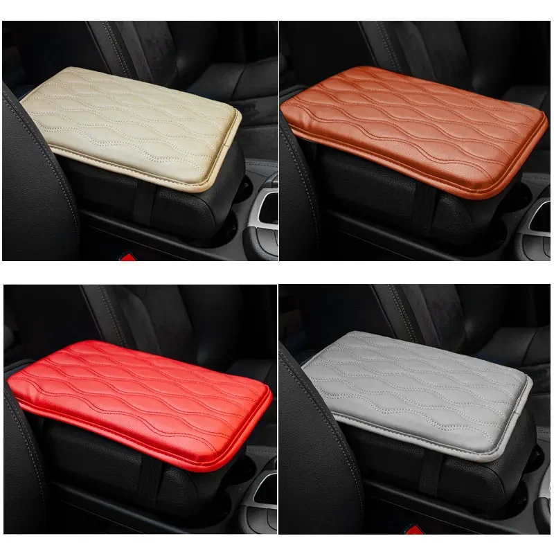 Car Central Armrest Leather Pad Auto Center Console Arm Rest Non-slip Cover Mats Waterproof Protector Car Interior Accessories