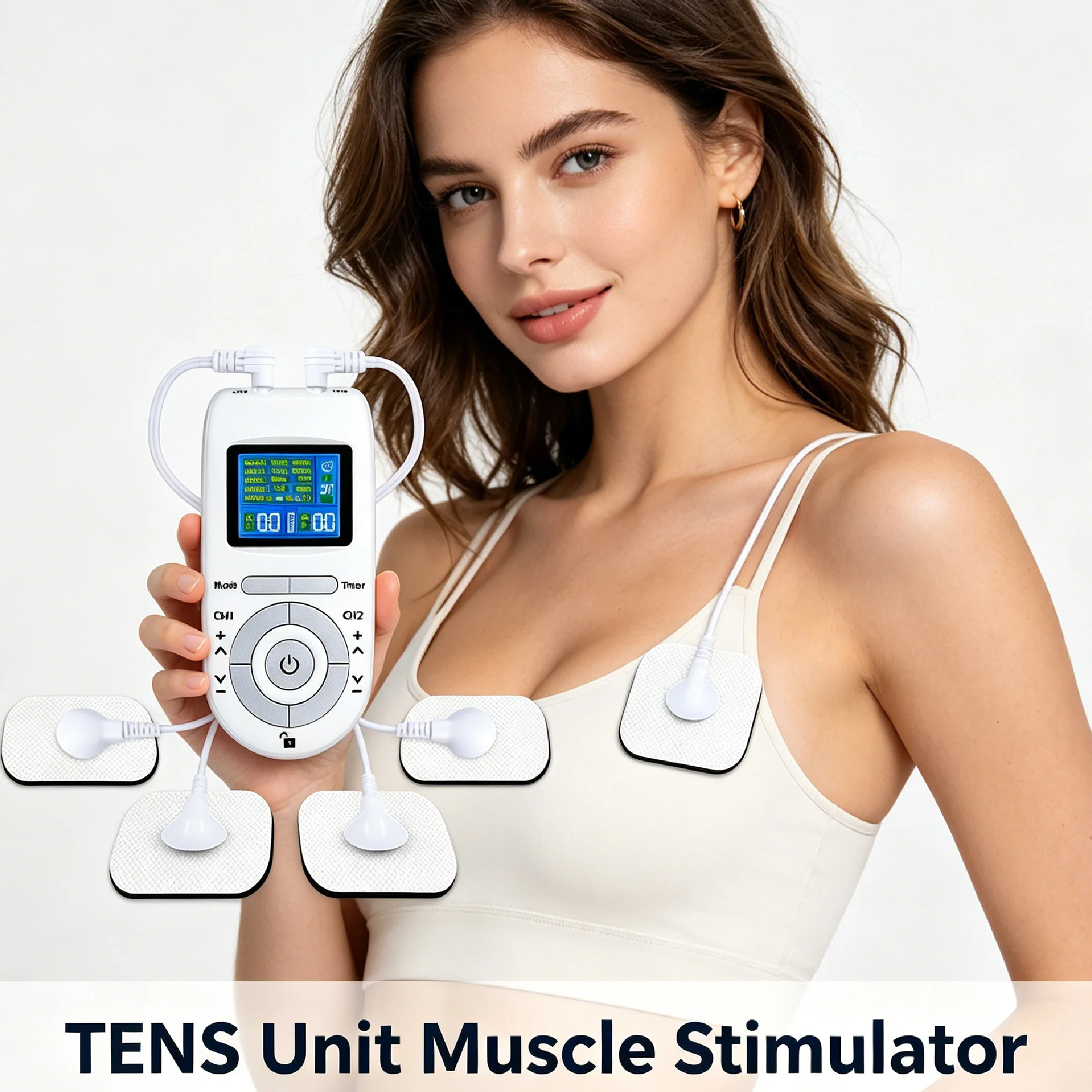 

Electric Tens Muscle Stimulator 12 Modes Acupuncture Body Massage Digital Therapy Slimming Electrostimulator Pain Relief