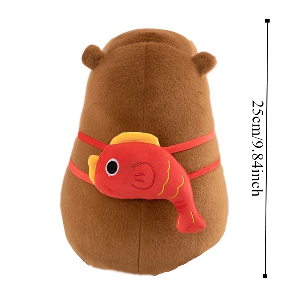 Creativo pez Koi capibara muñeco de peluche relleno PP algodón simulación capibara juguete suave Animal relleno capibara muñeca regalos de cumpleaños