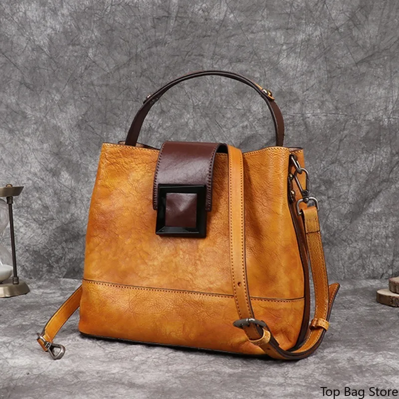 Women's Shoulder Bag Luxury Handcrafted Vegetable-Tanned Genuine Leather Crossbody Bag Vintage Convertible Office Work