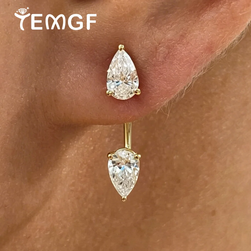 18K Gold Plated 5*8mm Pear Cut Moissanite Drop Earring for Woman Lab Diamond Certified 925 Sterling Silver Party Wedding Jewelry
