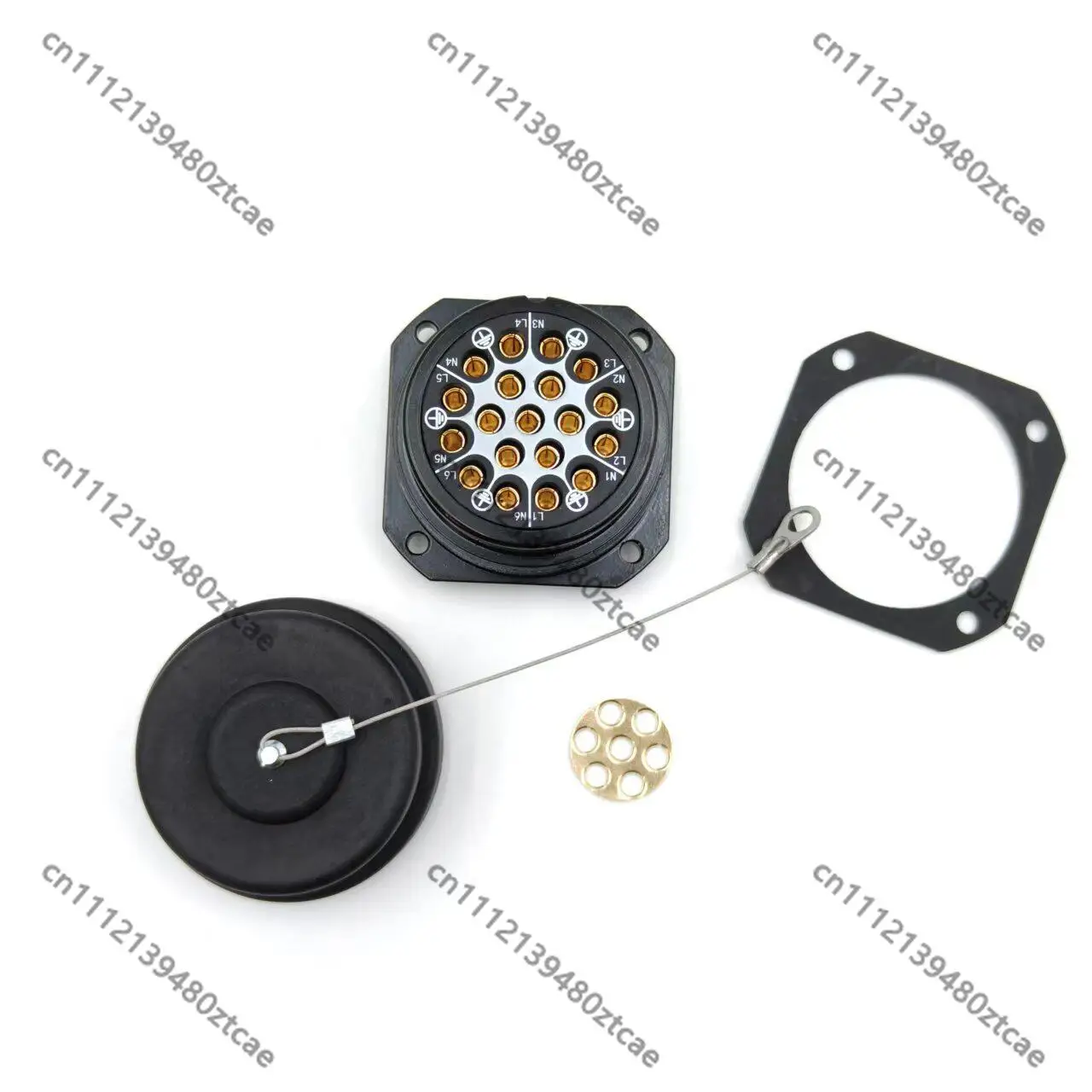 19Pin Female Connector Brass Pin 16A Industrial Plug Loose End Cable For Stage Lighting Signal Power