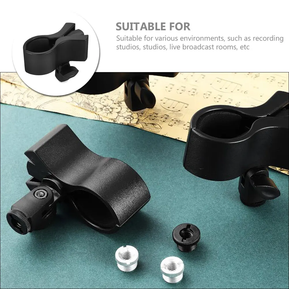 

Microphone Shock Mount Black Clip for Stand Handheld Holder Shockproof Accessory Plastic Classical Concert Stage Performance