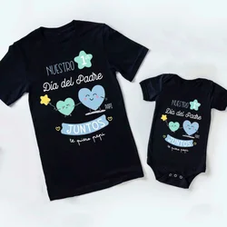 Our First Father's Day Family Matching Outfits Daddy T-shirt +Baby Romper Fathers Day Family Clothes Fathers' Day Best Gifts