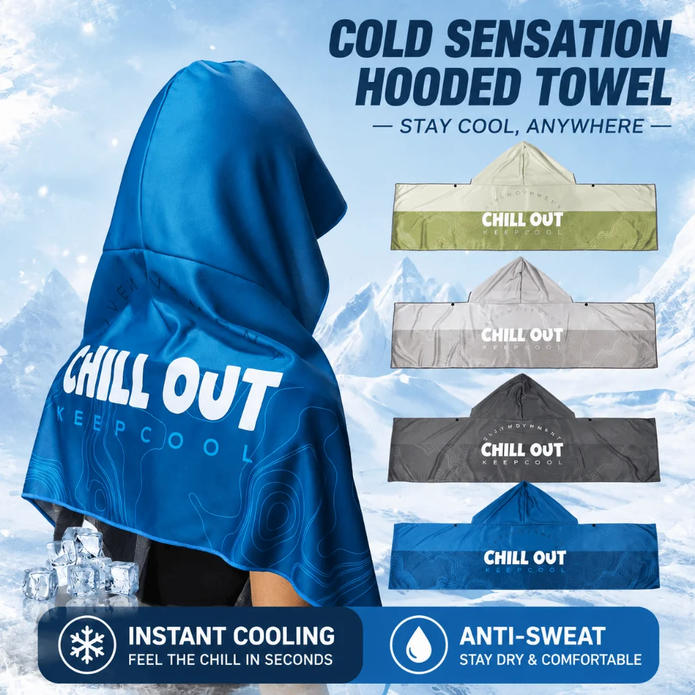 Multicolor Hooded Sunscreen Shawl Hooded T Shape Cooling Shawl Sweat Absorption Sun Protection Head Cover