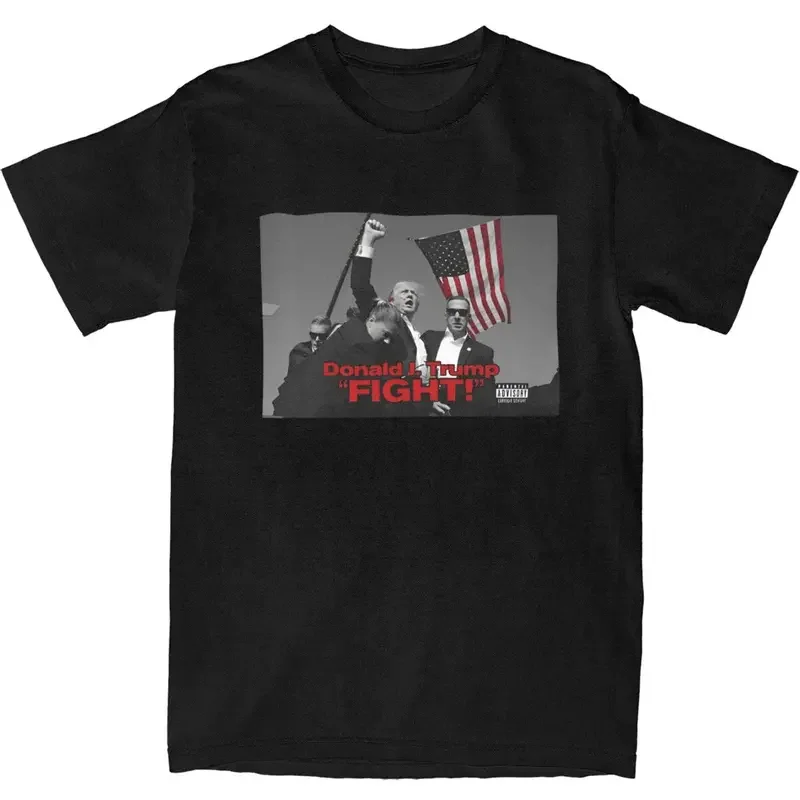 Trump Shot Fight Merch T Shirts Men Women 2024 Shooting at Trump Rally Pure Cotton Graphic Printing T-Shirts Cloth