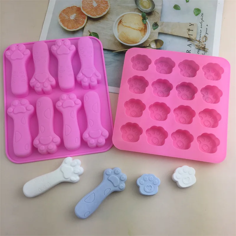 Kedi pençe silikon kalıp DIY çikolata çerez şeker tatlılar kek dekor pişirme fondan kalıp buz küpü mutfak Bakeware