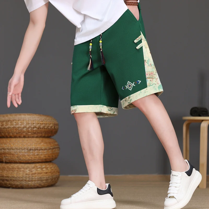 

New Chinese Sle Men's orts Summer Trendy Loose Straight Leg Five-Point Casual Pants Youthful Versatile Beachwear
