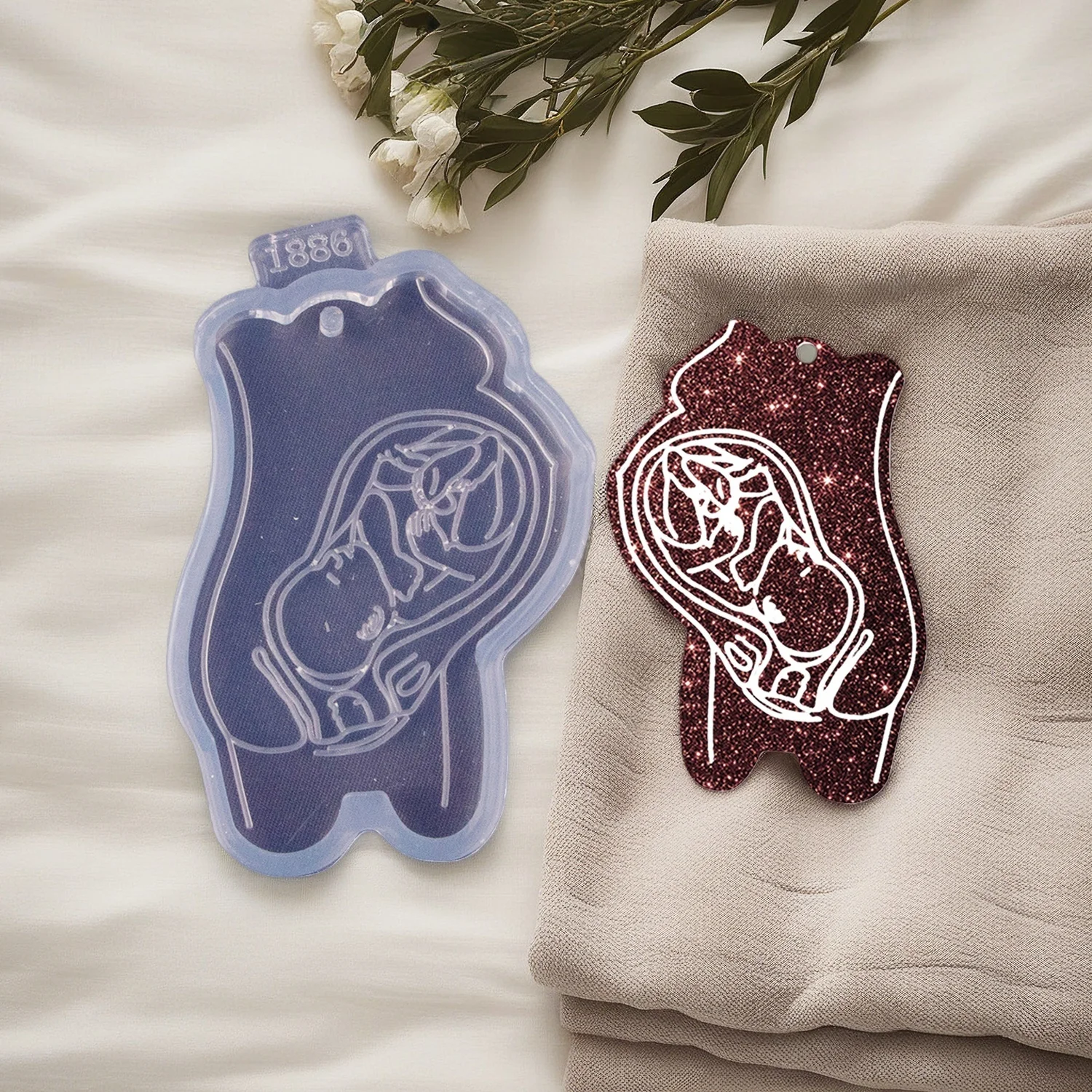 Mother Pregnancy Silicone Mold for Epoxy Resin DIY Keychain Pendant Chocolate Fondant Cake Baking Supplies