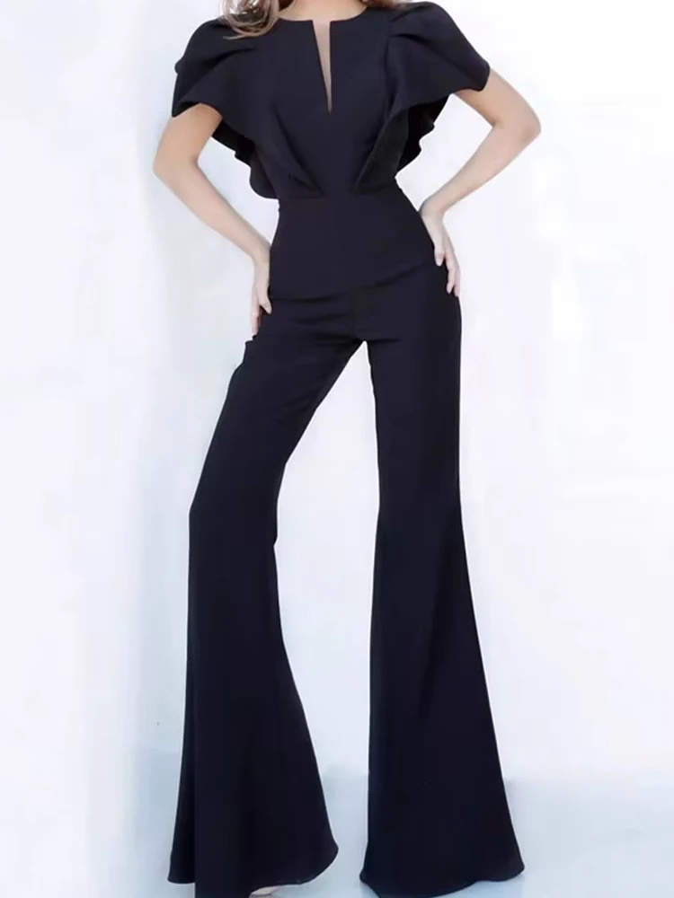 Summer New Designer High Quality 2023 High Street Office Elegant and Unique Celebrity Luxury Casual Fashion Jumpsuit Pants