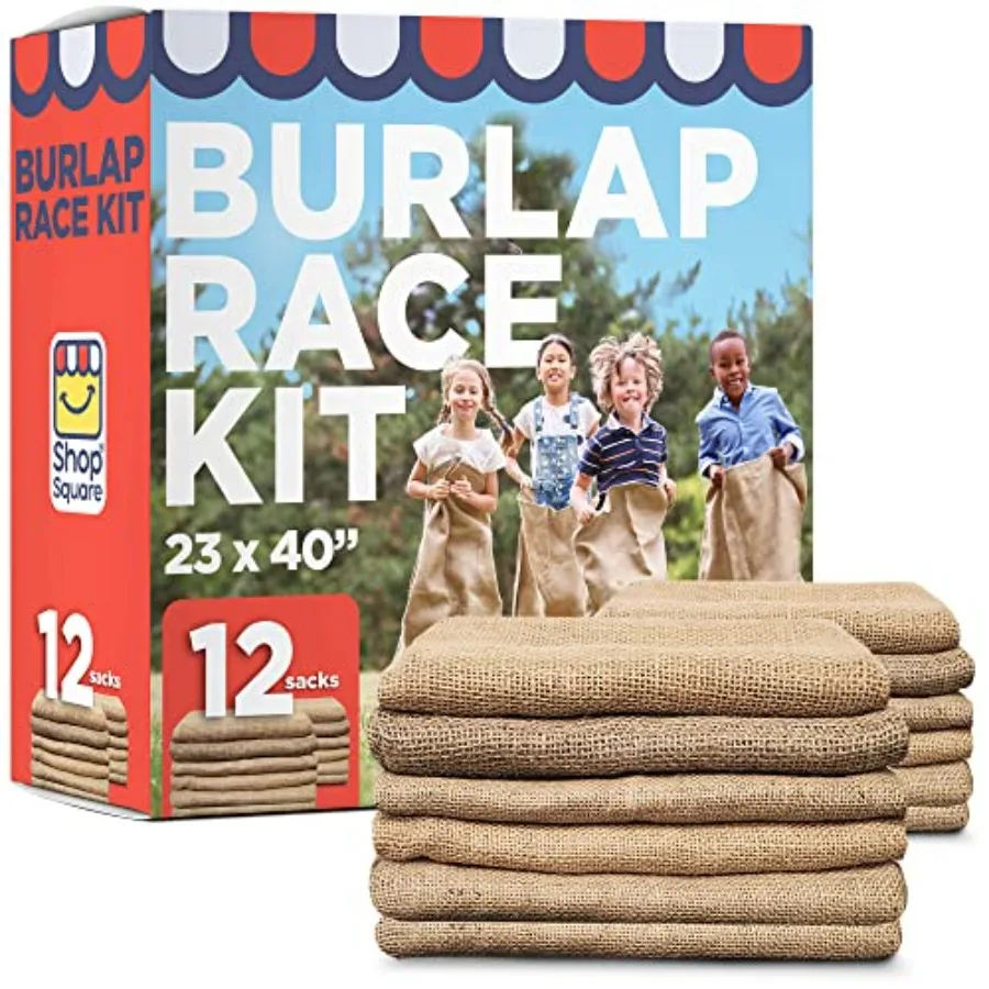 Bolsas Grandes de Arpillera para Carreras de Sacos de Patatas, 23x40 pulgadas, para Juegos al Aire Libre en el Jardín para Adultos - Juegos de Pascua, 4 de Julio, Barbacoa, Picnic