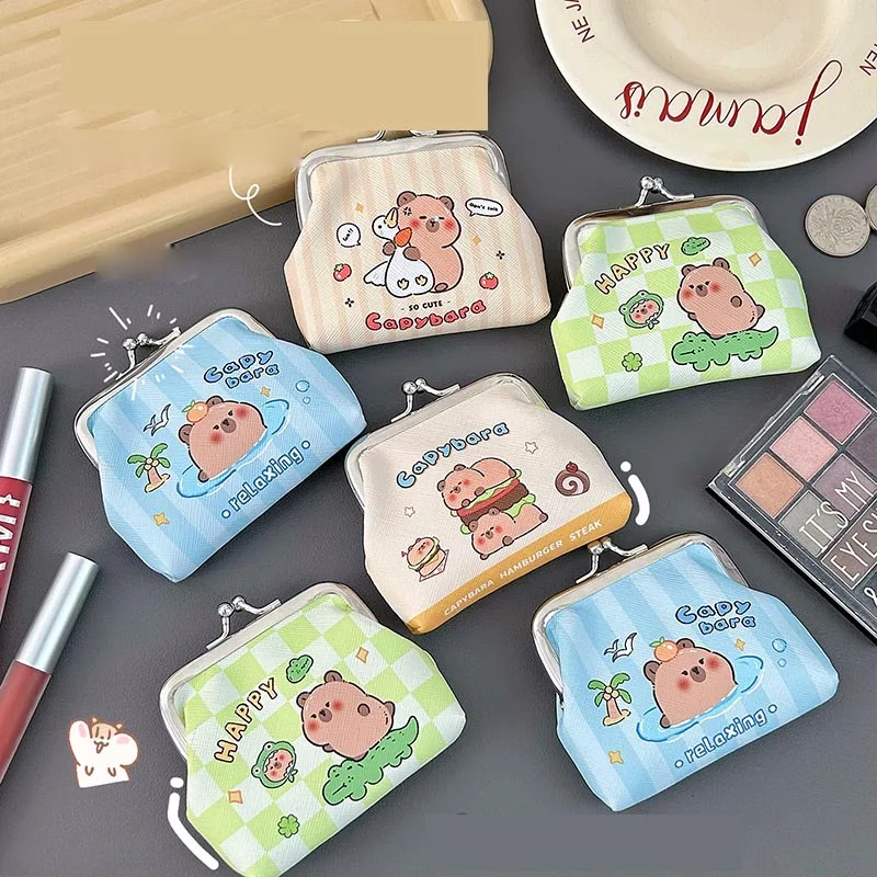

12pcs/lot Creative Capybara Pencil Case Kawaii Mini Pencil Box Pen Bag Stationery Coin Purse Office School Supplies