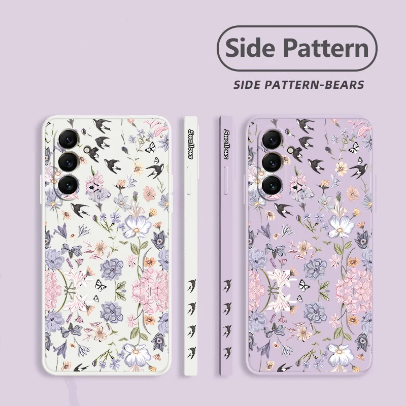 A 55 Wilted Flower Silicone Phone Case For Samsung A55 A50 A52S A53 A54 A51 A23 A22 A31 A34 A33 A32 A70 A71 A72 A91 Cover