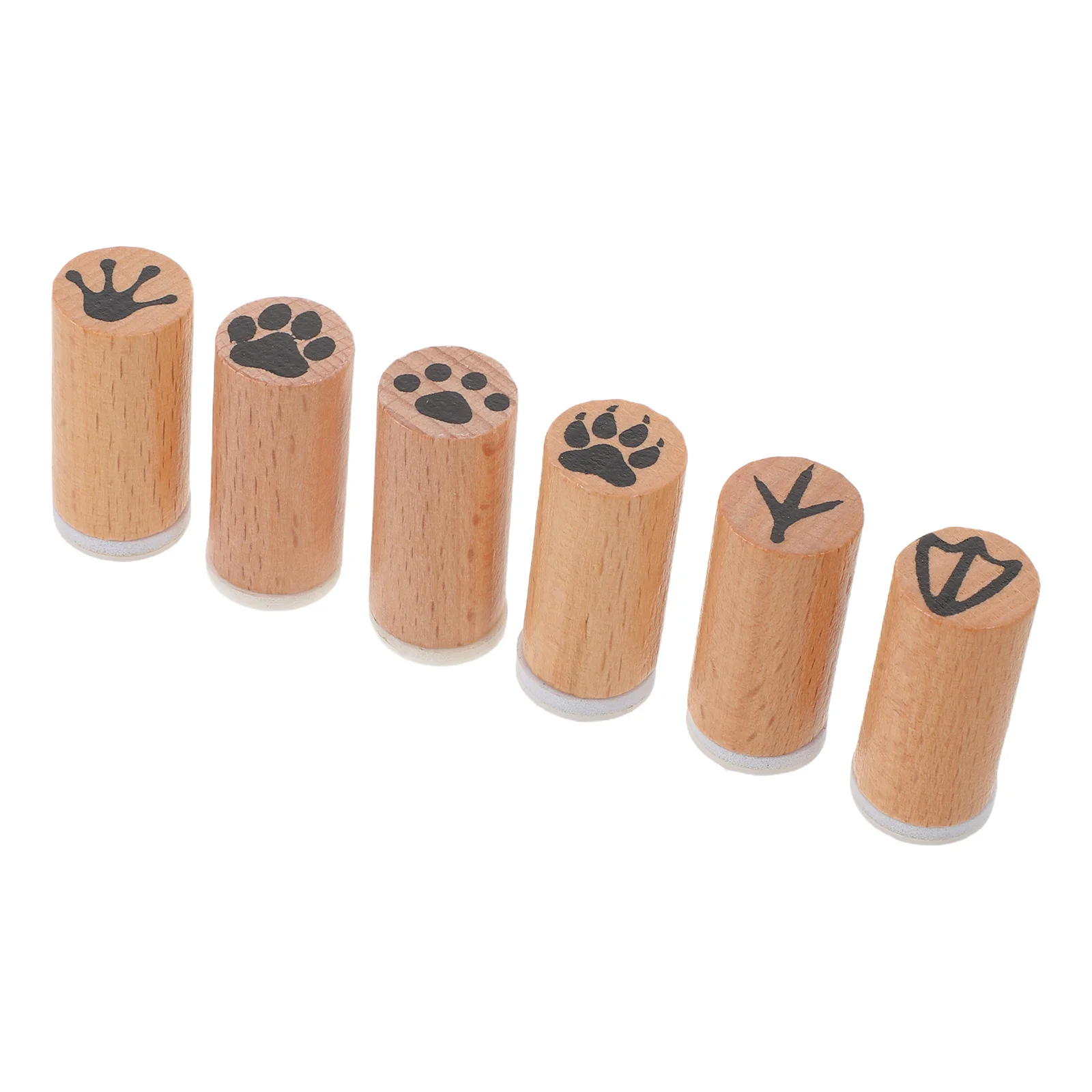 6 stuks dierentuin dierenvoetafdrukken stempels natuurlijk hout ambachtelijke stempels voor scrapbooking journaling kaarten maken creatieve geschenken