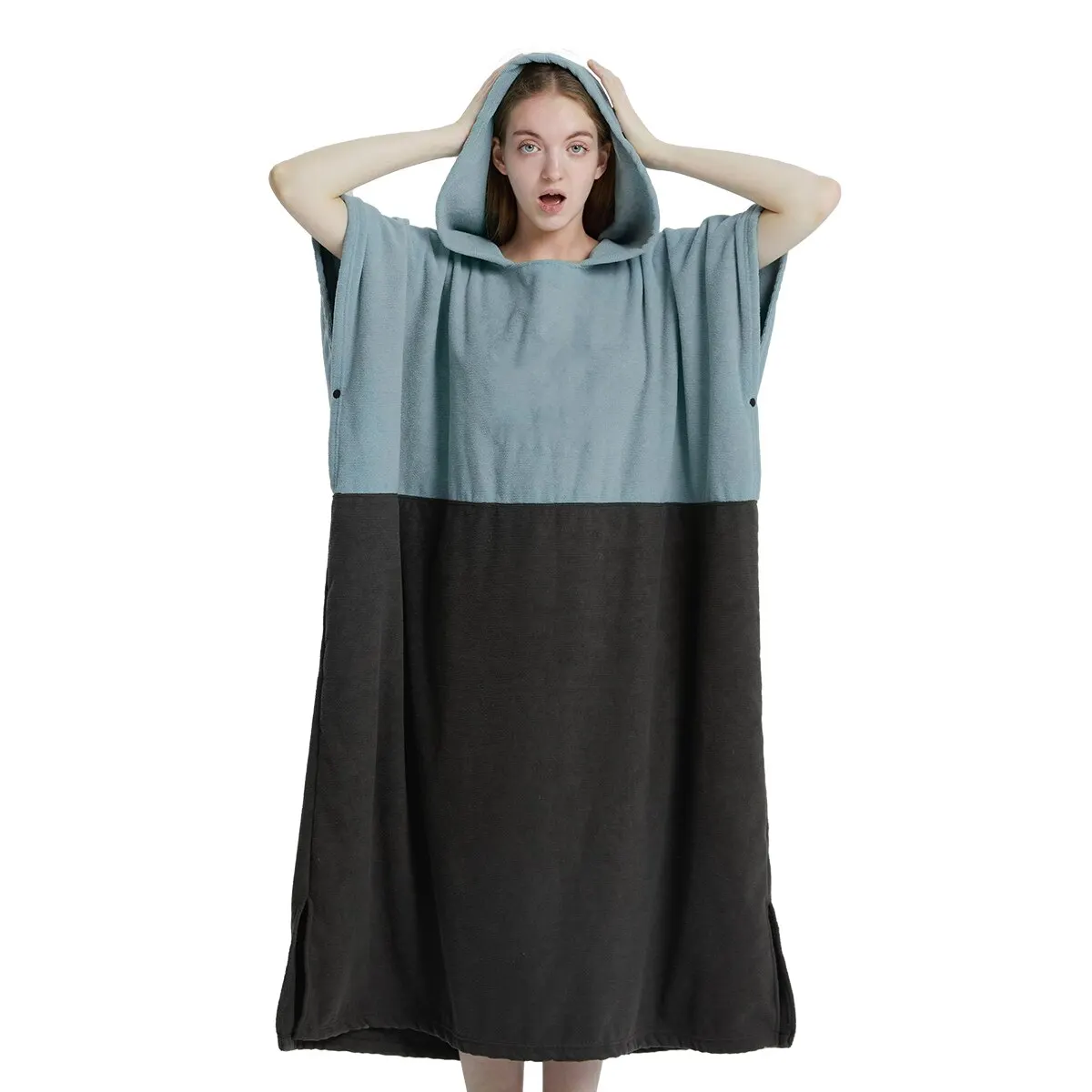 Surf Poncho Towel Poncho Quick-Dry Towel Hoodie Microfiber Beach Robe Changing Poncho Swim Towel Beach Poncho For Adults_voghion.com