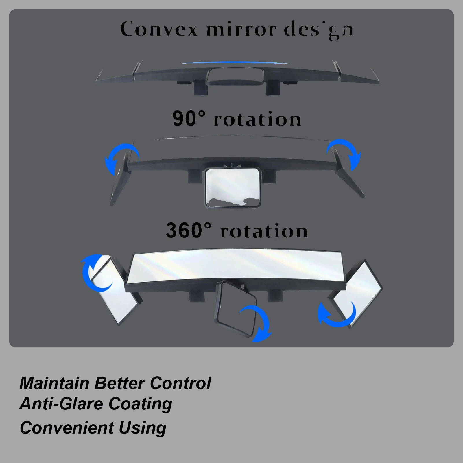 

Зеркало заднего вида, 18-дюймовый широкоугольный удлинитель с зажимом, автомобильное заднее зеркало с антибликовым покрытием для грузовика, лодки, автомобиля, детского автомобиля, морского пехотинца
