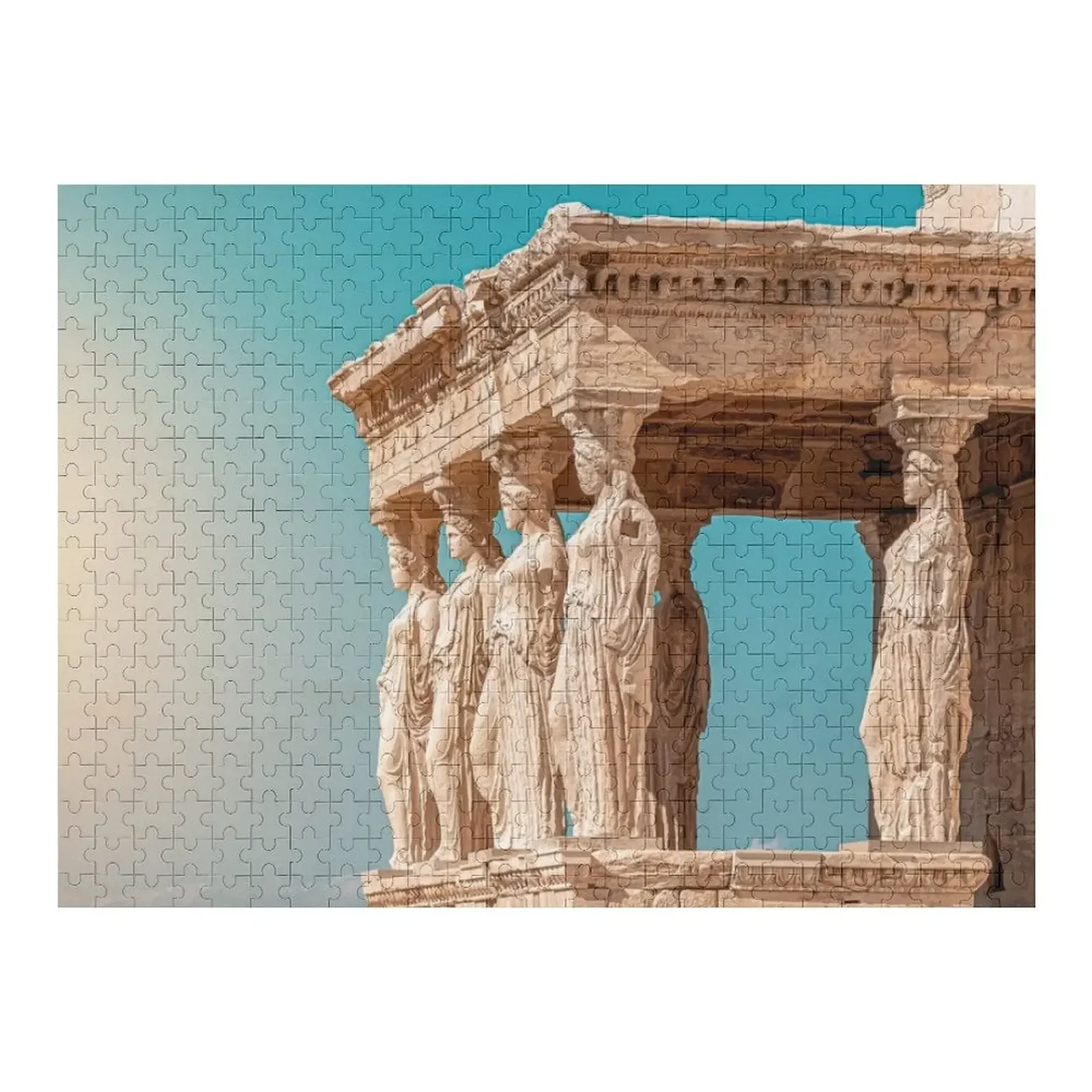 

The Caryatids of the Erechtheion Temple, Acropolis, Athens, Greece Jigsaw Puzzle Wood Adults Custom Wooden Name Puzzle