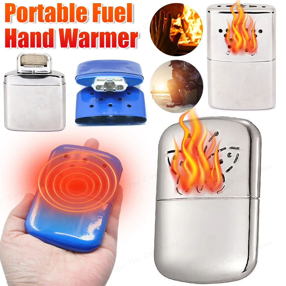 

Portable Fuel Hand Warmer Reusable Pocket Hand Warmer Zinc Alloy Small Handy Warmer Heater for Outdoor Sports Camping Hiking