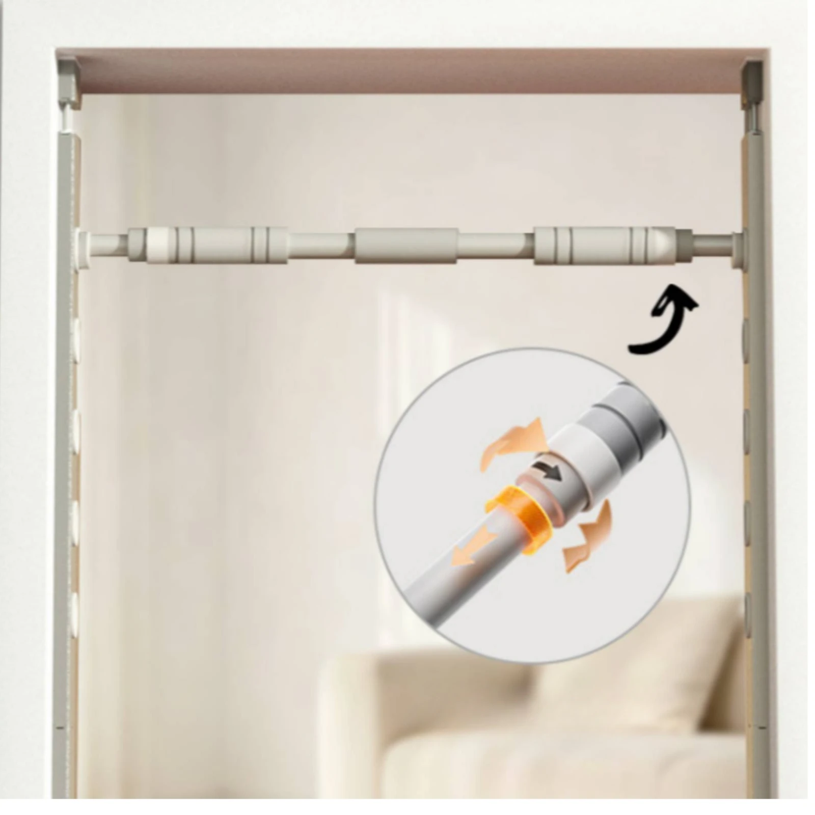 Telescoping Door-Frame Pull-up Bar Long-Lasting No-Drill Pull-up Bar with Pressure Installation Stable Multi-Grip for Home Gym